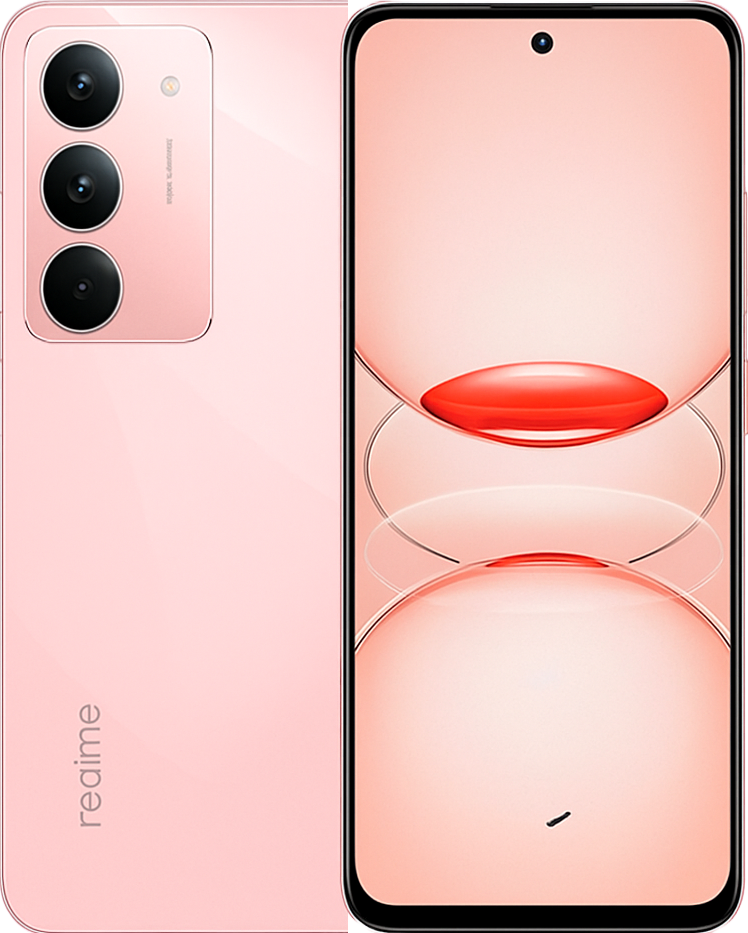 Realme C75x smartphone with 6.6- inch HD+ display Android 14 Media Tek processor 50MP dual rear camera 8MP selfie camera 5000mAh battery 18W fast charging and 4G/5G connectivity options.