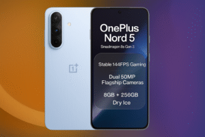 OnePlus Nord 5 Smartphone With 6.6-Inch Amoled 120Hz Display, snapdragon 7 Gene 3 Processor, oxygenOS, And Dual Rear Cameras.
