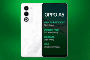 Oppo A5 smartphone with 6.2-inch HD+ display Snapdragon processor Android 9 Pie 13MP dual rear camera 8MP selfie camera 4230mAh battery and reliable 4G LTE connectivity.