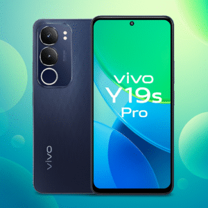 Vivo Y19s Pro smartphone with 6.6-inch FHD+display, media tek helio G99 Processor, Android 14, 64MP dual Camera, 8GB RAM, 5000mAh battery and 4G connectivity.
