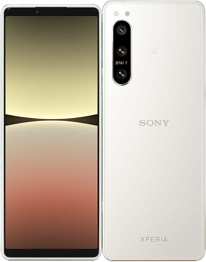 Sony Xperia 5 IV smartphone with 6.1-inch OLED HDR 120Hz display, Snapdragon 8 Gen 1 processor, Android 12, triple 12MP ZEISS cameras, 5000mAh battery, fast charging, wireless charging, and 5G connectivity.