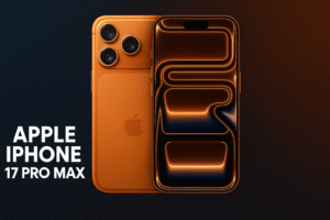 Apple iphone 17 Pro Max price with 6.9-inch Super Retina XDR OLED 120Hz display, Apple A19 Bionic chip, iOS 19, triple 48MP pro cameras, titanium body, 5000mAh battery, MagSafe wireless charging, and 5G connectivity.