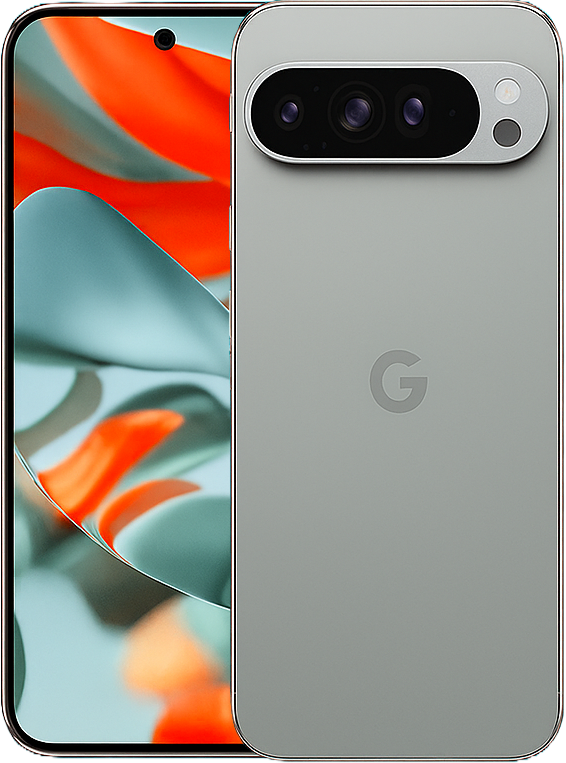 Google Pixel 9 Pro XL smartphone with 6.9-inch LTPO AMOLED display, Google Tensor G3 processor, Android 14, triple 50MP AI-powered cameras, 5100mAh battery, fast charging, and 5G connectivity.