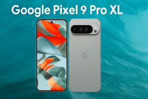 Google Pixel 9 Pro XL smartphone with 6.9-inch LTPO AMOLED display, Google Tensor G3 processor, Android 14, triple 50MP AI-powered cameras, 5100mAh battery, fast charging, and 5G connectivity.