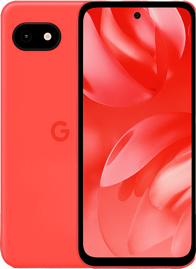 Google Pixel 9a smartphone with 6.1-inch OLED FHD+ display, Google Tensor G3 processor, Android 14, dual 12MP cameras, 4500mAh battery, fast charging, and 5G connectivity.