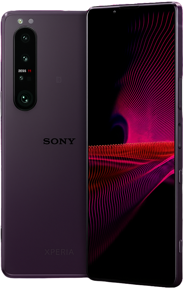 Sony Xperia 1 III smartphone with 6.5-inch 4K HDR OLED 120Hz display, Snapdragon 888 5G processor, Android 11, triple 12MP ZEISS cameras with variable telephoto lens, 4500mAh battery, fast + wireless charging, and 5G connectivity.