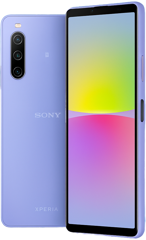 Sony Xperia 10 IV smartphone with 6.0-inch OLED display, Snapdragon 695 5G processor, Android 12, triple 12MP + 8MP + 8MP cameras, 5000mAh battery, fast charging, and 5G connectivity.