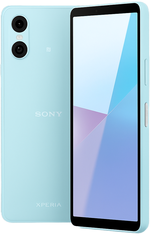 Sony Xperia 10 VI smartphone with 6.1-inch OLED FHD+ display, Snapdragon 6 Gen 1 processor, Android 14, dual 48MP cameras, 5000mAh battery, fast charging, and 5G connectivity.