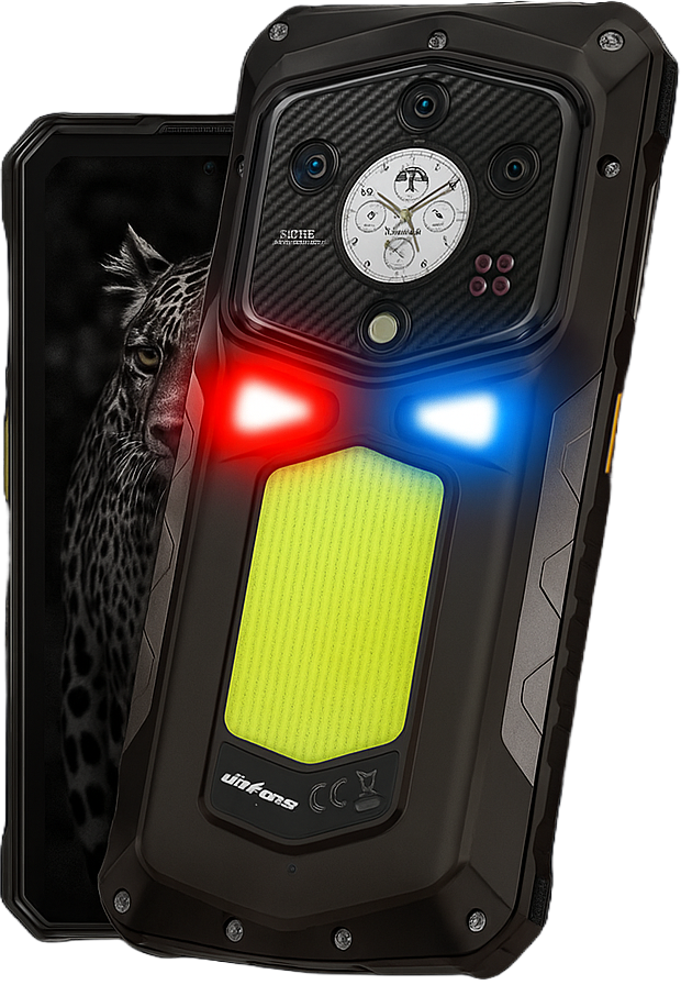 Ulefone Armor 29 Ultra rugged smartphone with 6.67-inch AMOLED display, secondary rear screen, MediaTek Dimensity 9300+ processor, Android 15, 16GB RAM, 1TB storage, 64MP night vision + 50MP triple cameras, 21,200mAh battery with 120W fast charging, 1000-lumen camping light, and IP68/IP69K durability.