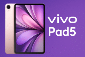 A 12.1-inch 3K screen, a Snapdragon 8 Gene processor, Android 14, quad speakers, stylus compatibility, a 13MP rear camera, an 8MP front camera, a 10,000mAh battery, and 80W fast charging are all features of the Vivo Pad5 table.