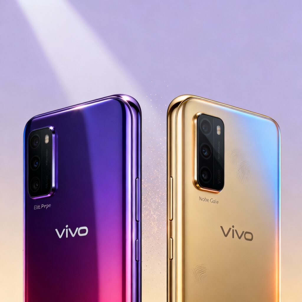 Vivo V60e Elite Purple and Noble Gold variants
