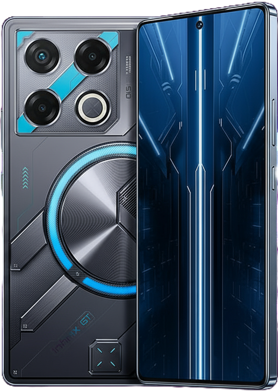 Infinix GT 20 Pro gaming smartphone with 6.78-inch FHD+ AMOLED 144Hz display, MediaTek Dimensity 8200 Ultimate processor, 108MP triple camera, 5000mAh battery, and 45W fast charging.