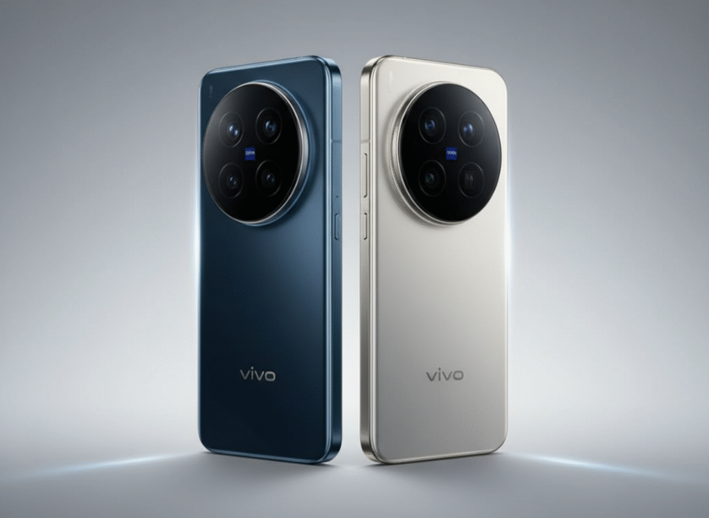 Vivo X300 and X300 Pro official press image showing rear camera design and premium finish